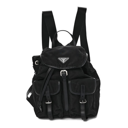 Prada Tessuto Nylon Soft Calfskin Small Backpack Black 1 of 12