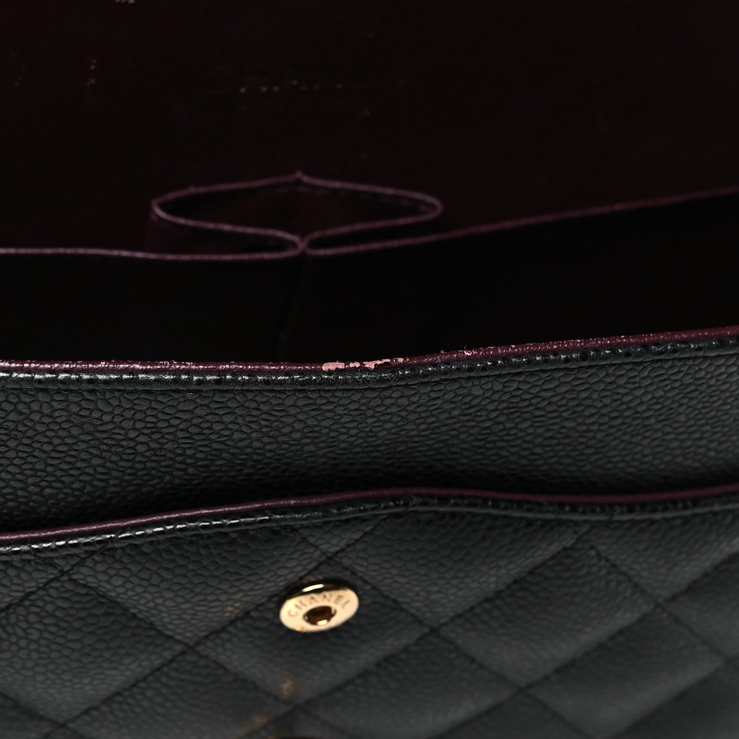Caviar Quilted Jumbo Double Flap Black