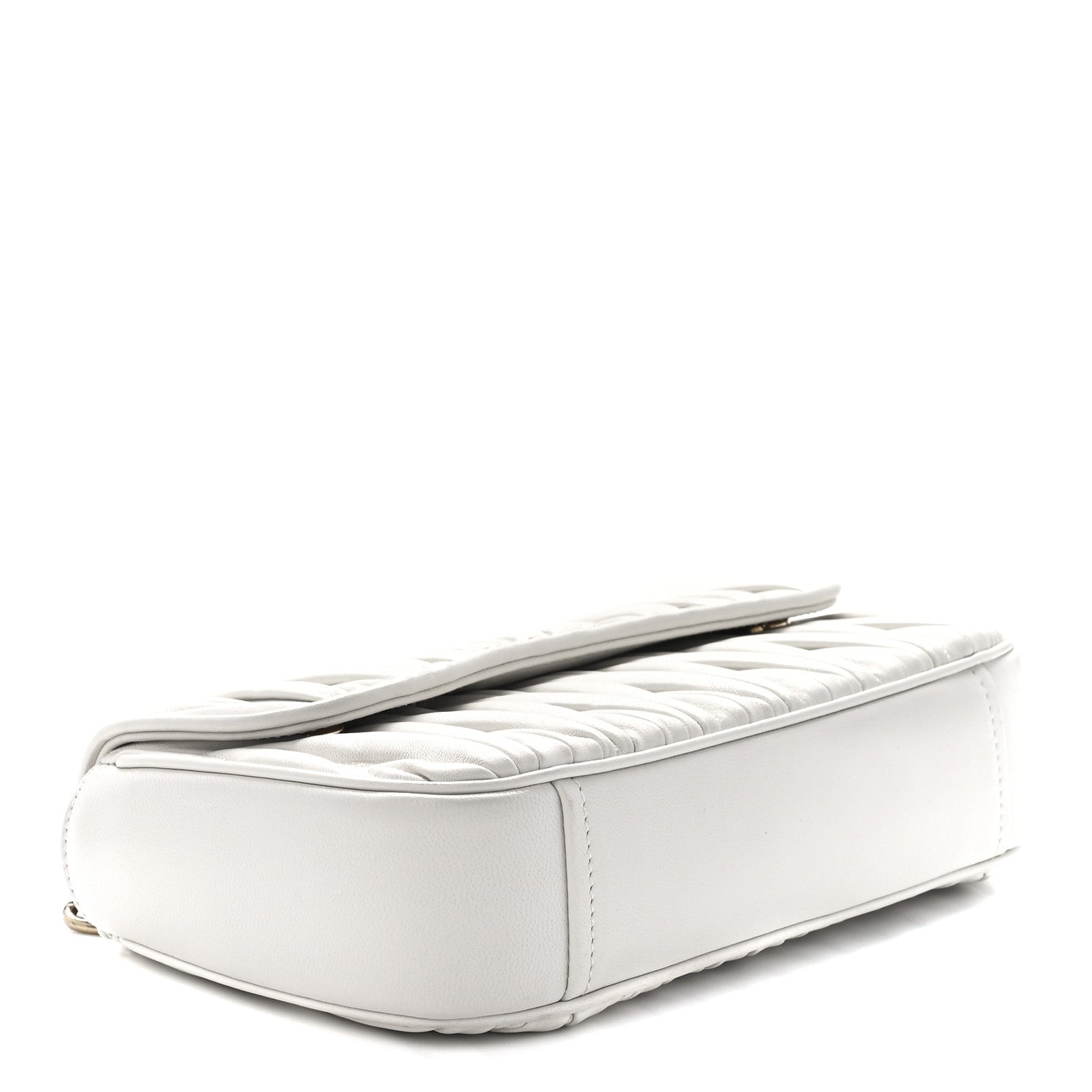 Miu Miu Nappa Matelasse Flap Shoulder Bag White 3 of 9