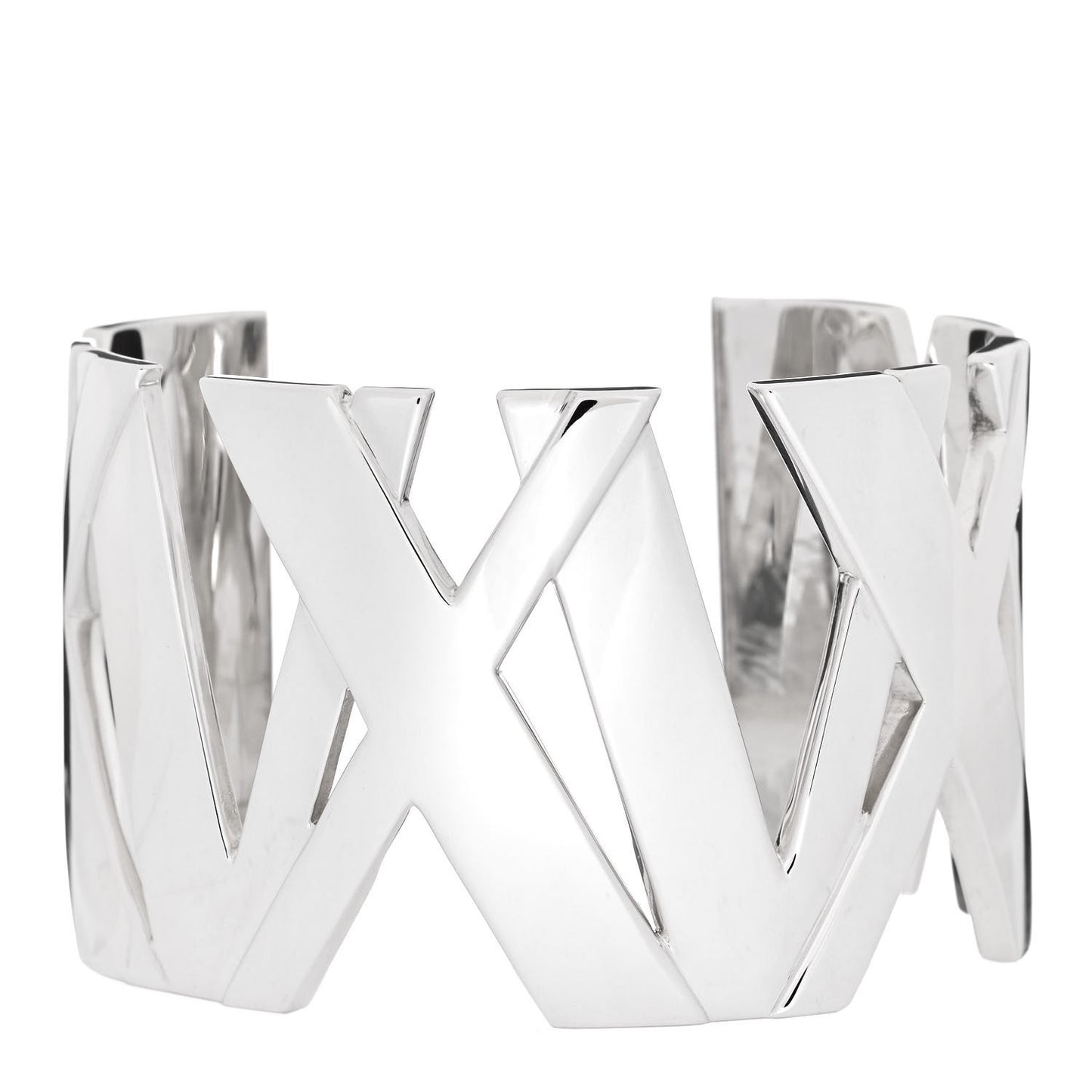 Sterling Silver Wide Atlas Cuff Bracelet