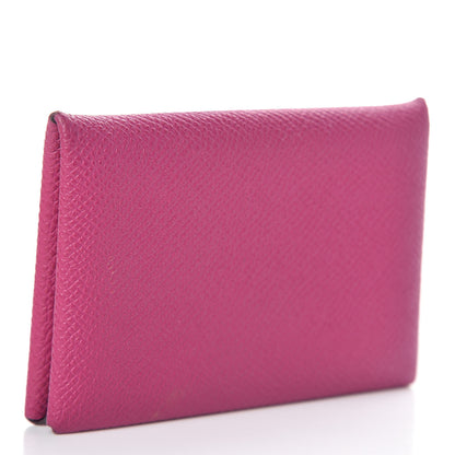 Hermes Epsom Calvi Card Case Rose Pourpre 3 of 7