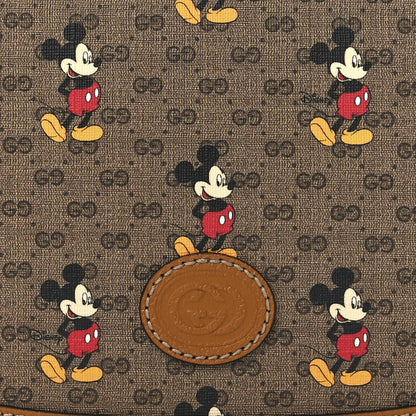 Gucci X DISNEY Mini Vintage GG Supreme Monogram Mickey Mouse Small Flap Messenger Bag Beige Vintage Sun Oil 9 of 12