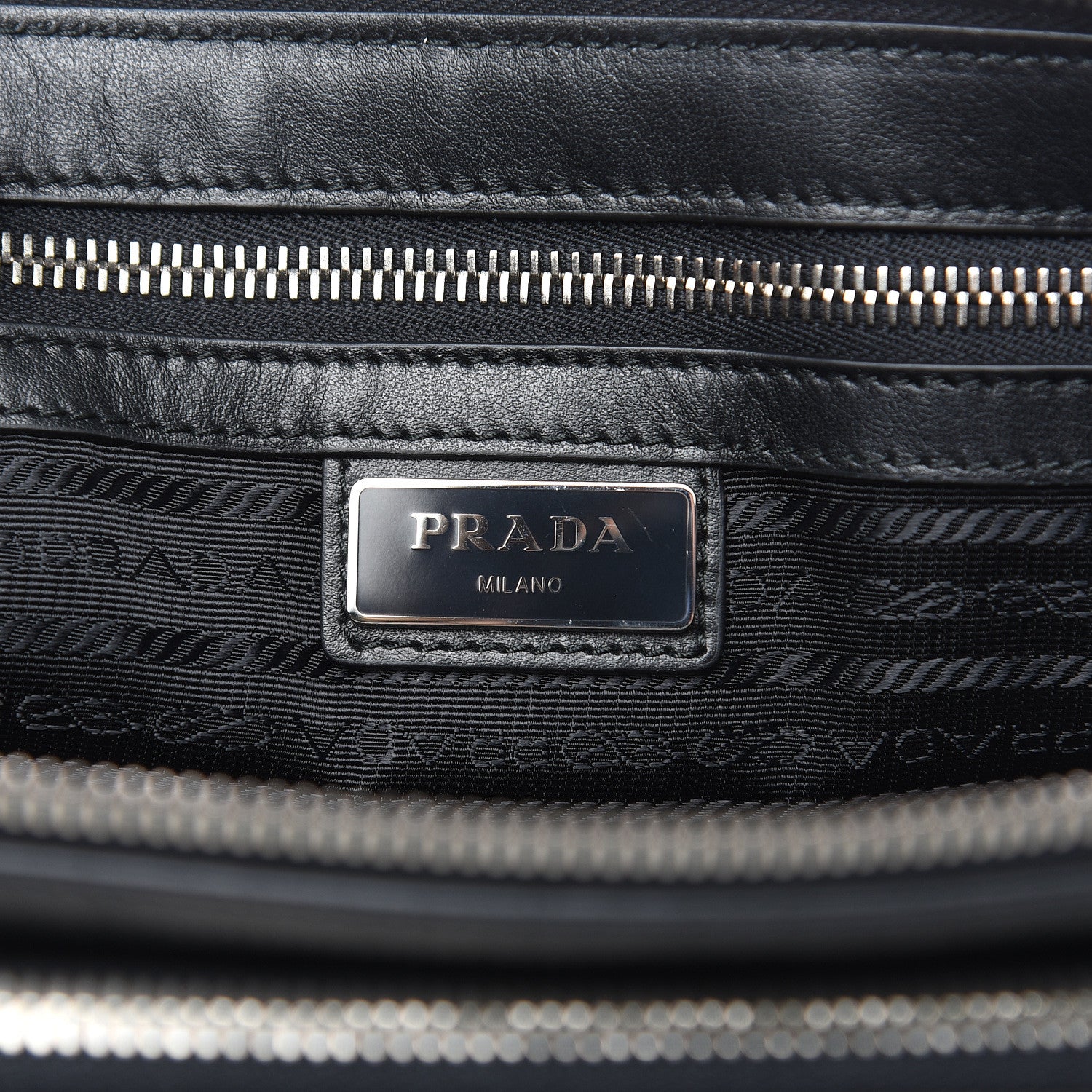 Prada Saffiano Travel Wristlet Bag Black 6 of 8
