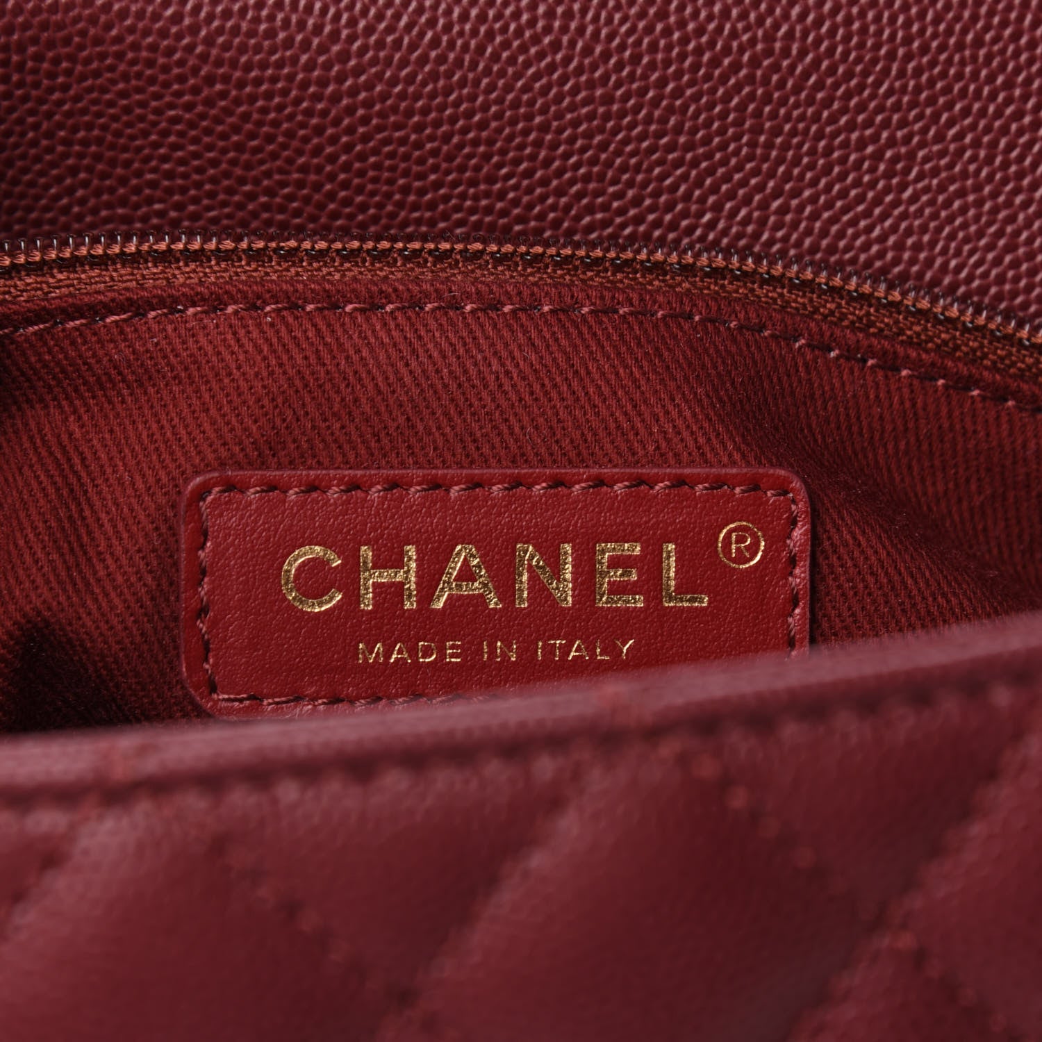 Chanel Caviar Quilted Small Coco Handle Flap Burgundy 9 of 11