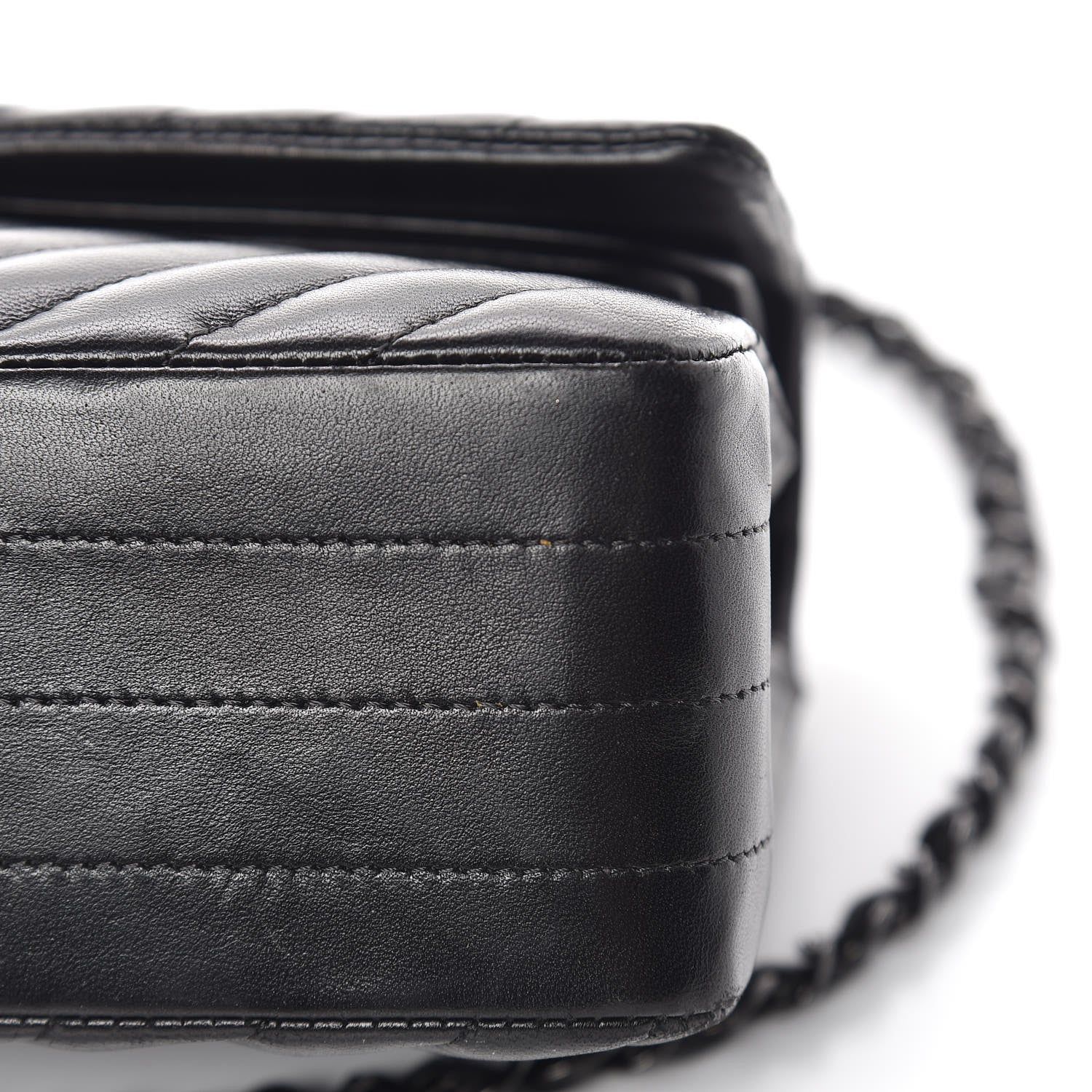 Chanel Lambskin Chevron Quilted Medium Double Flap So Black 20 of 21