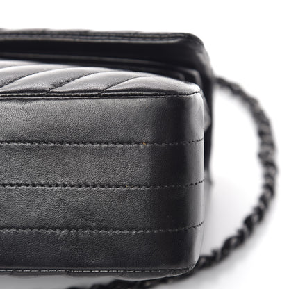 Chanel Lambskin Chevron Quilted Medium Double Flap So Black 20 of 21