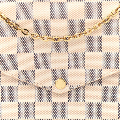 Louis Vuitton Damier Azur Pochette Felicie Chain Wallet Rose Ballerine 7 of 10