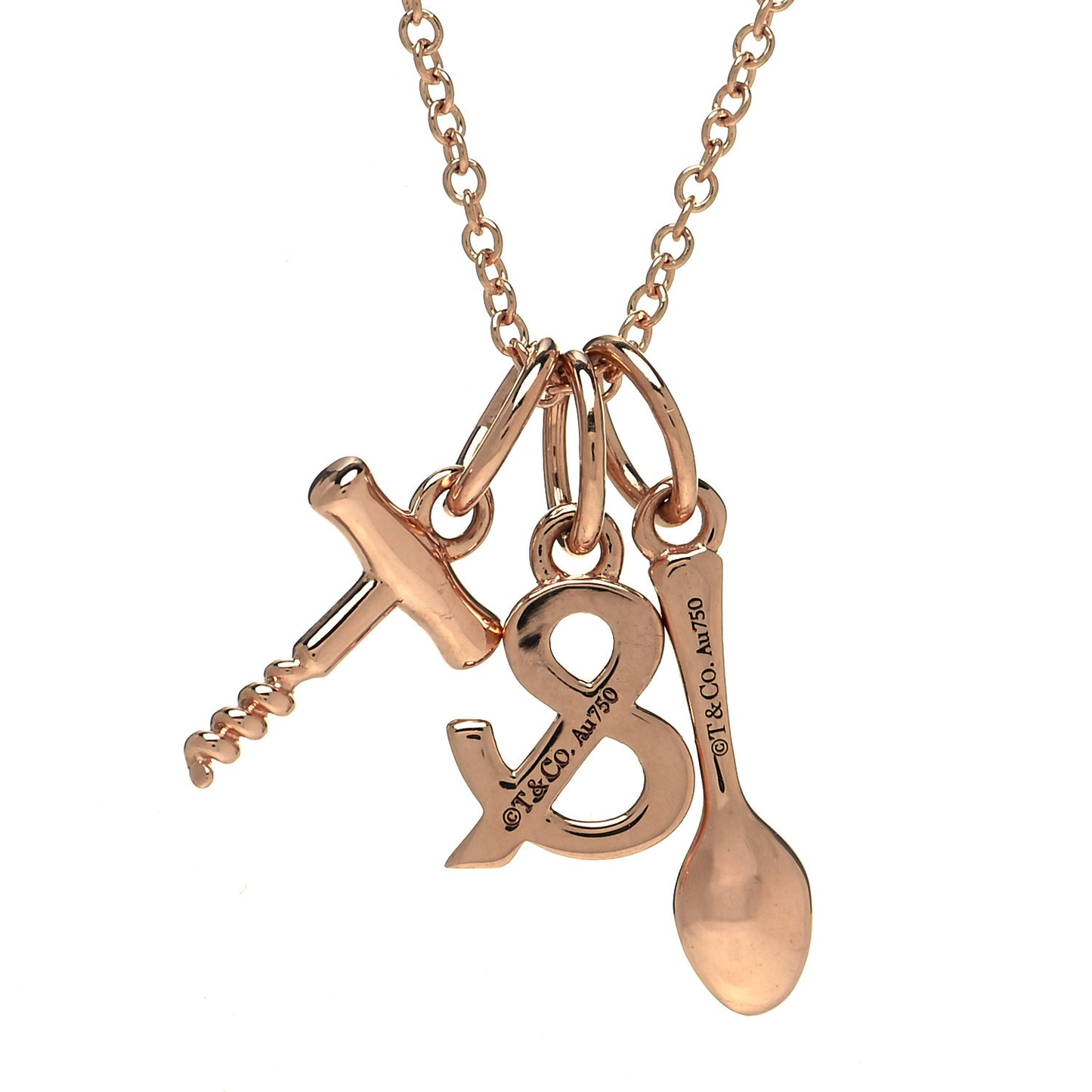 18K Rose Gold Wine and Dine Pendant Necklace