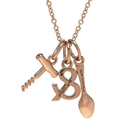 Tiffany 18K Rose Gold Wine and Dine Pendant Necklace 6 of 6