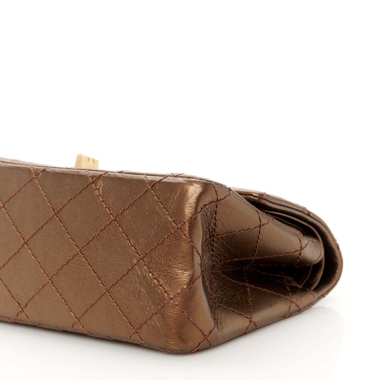 Metallic Glazed Calfskin 2.55 Reissue 224 Flap Brown