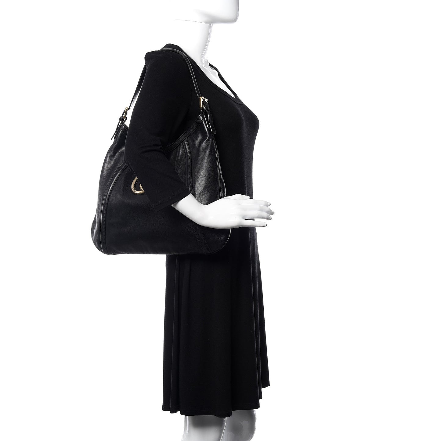 Calfskin Medium Britt Hobo Black