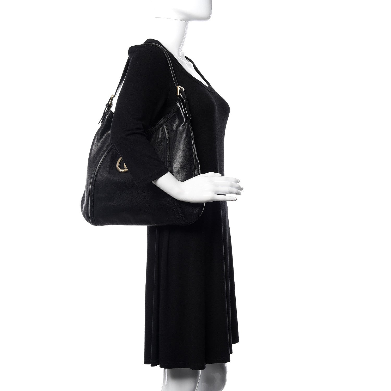 Gucci Calfskin Medium Britt Hobo Black 2 of 10