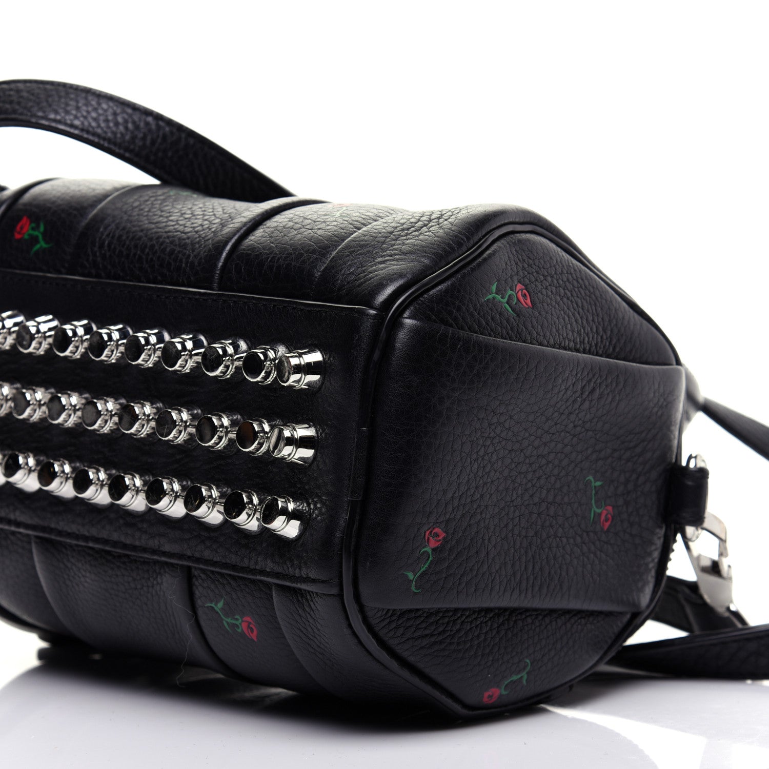 Alexander Wang Pebbled Lambskin Rose Printed Mini Rockie Black Silver Hardware 8 of 12