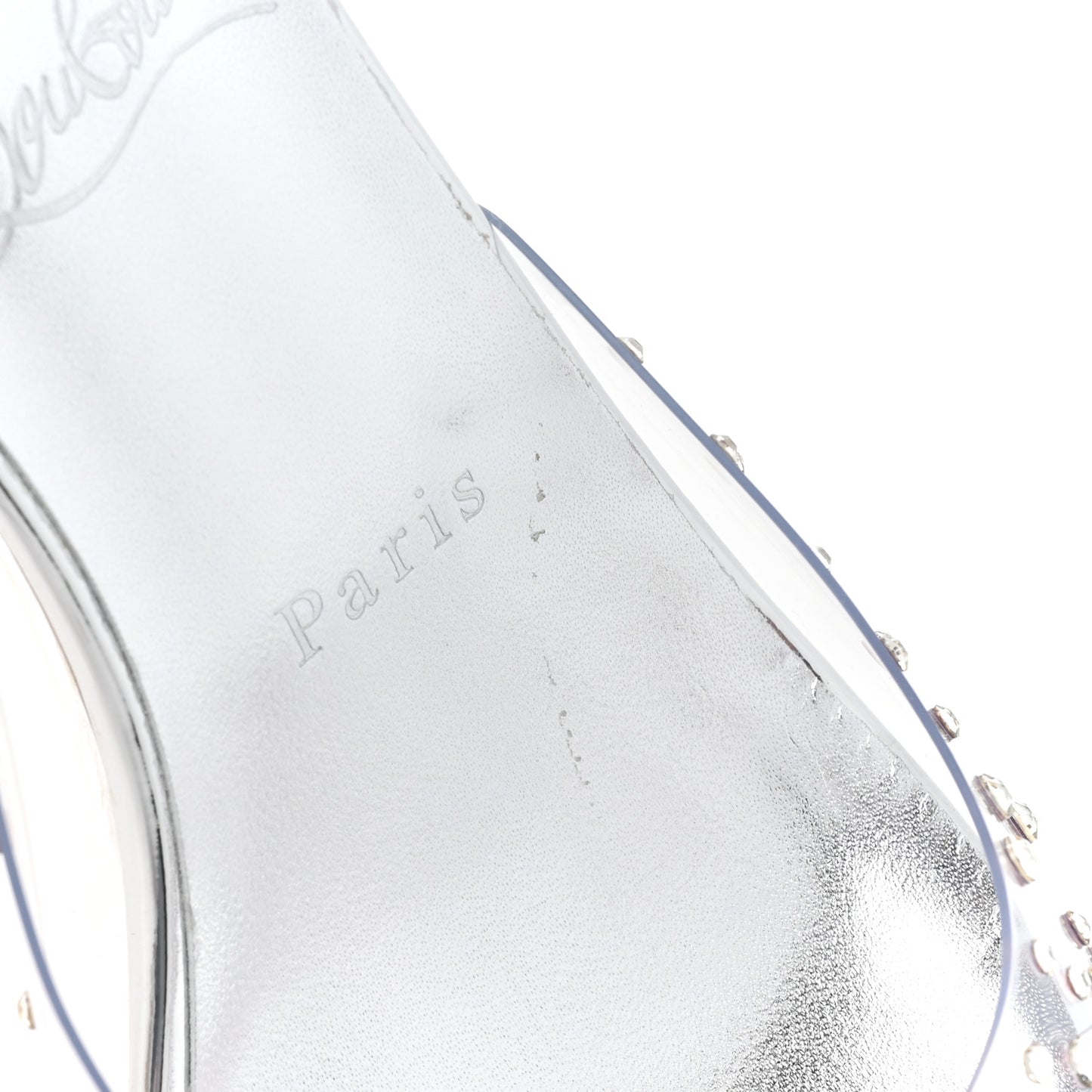 PVC Crystal Degramule Strass 85 Mules 37.5 Silver
