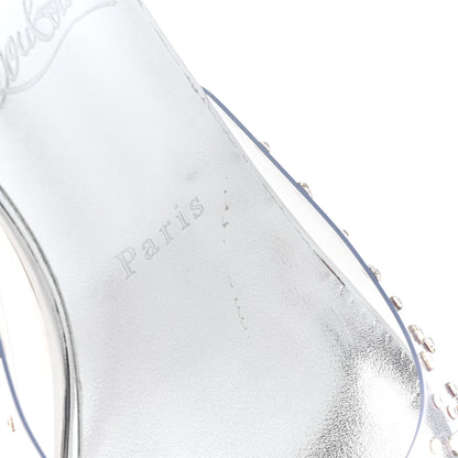 Christian Louboutin PVC Crystal Degramule Strass 85 Mules 37.5 Silver 10 of 10