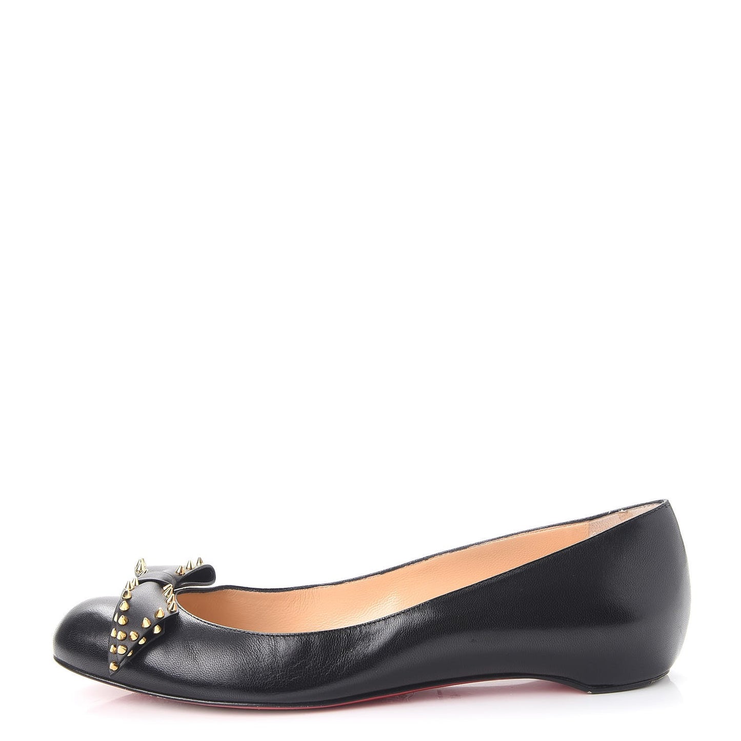 Nappa Ballalarina Spiked Bow Flats 40 Black