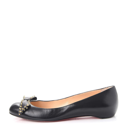 Christian Louboutin Nappa Ballalarina Spiked Bow Flats 40 Black 1 of 10