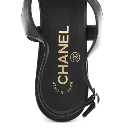 Chanel Lambskin CC Bow 55mm Sandals 38.5 Black 8 of 10