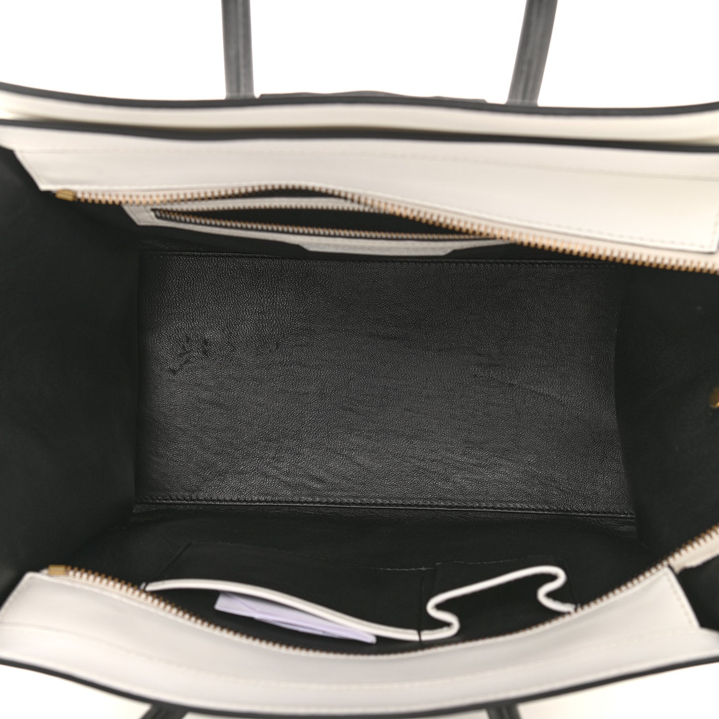 Satin Calfskin Mini Bi-Color Luggage White Black