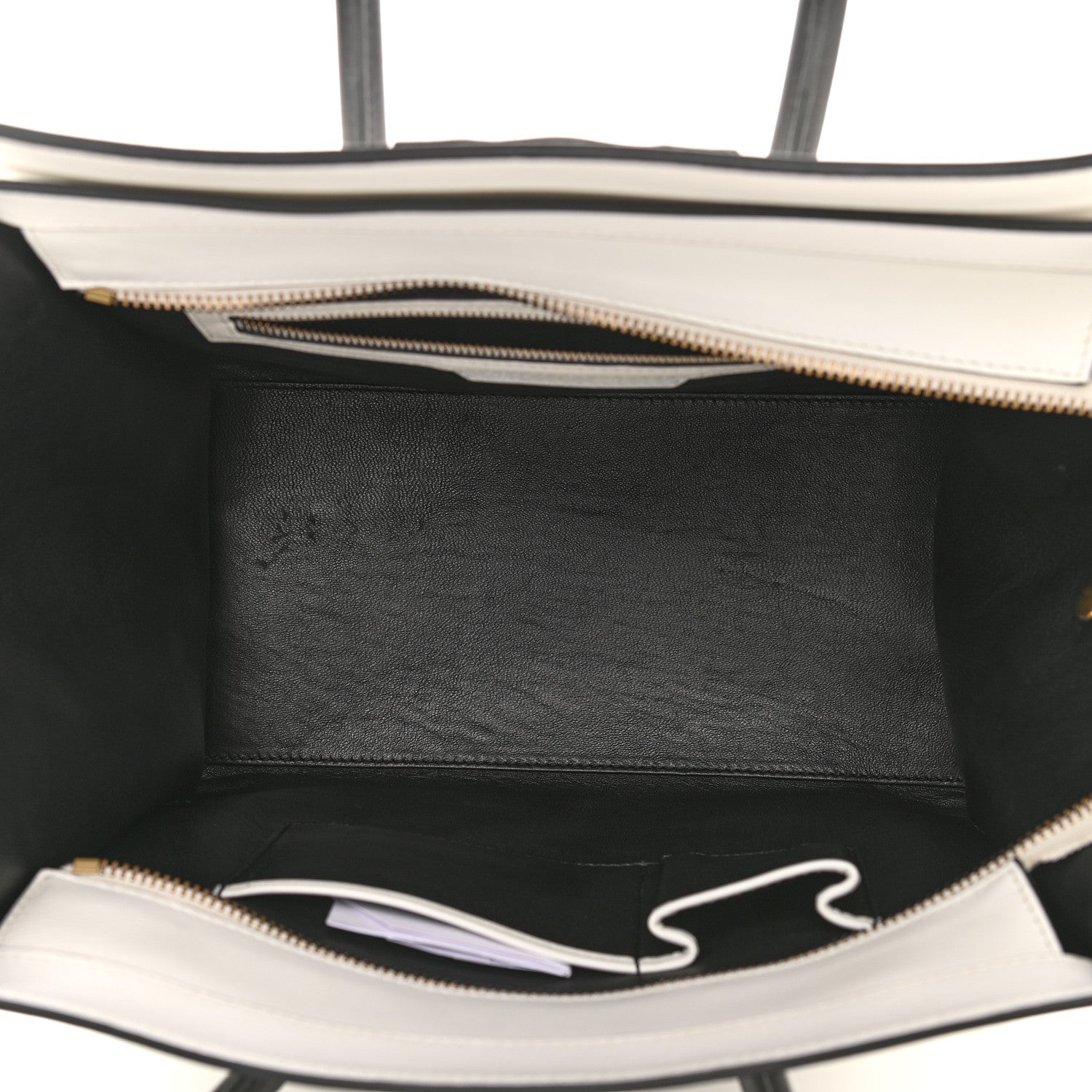 Celine Satin Calfskin Mini Bi-Color Luggage White Black 5 of 14