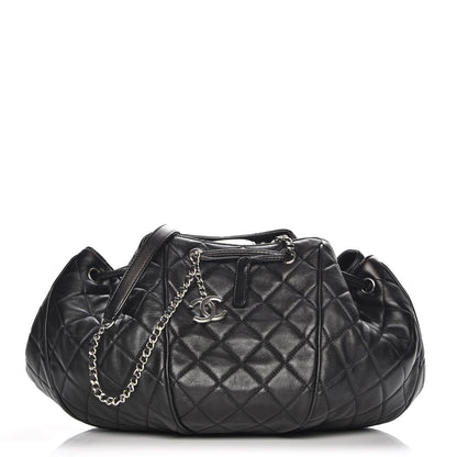 Chanel Calfskin Quilted Drawstring Sac Cordon Bag Black 1 of 8