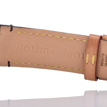 Louis Vuitton Stainless Steel Monogram Diamond 33mm Tambour Slim Quartz Watch 7 of 8