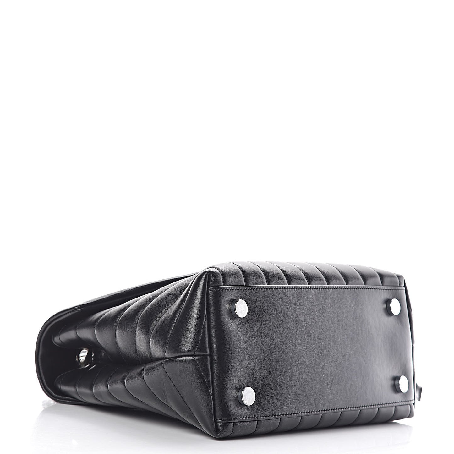 Calfskin Y Quilted Monogram Medium Loulou Satchel Black