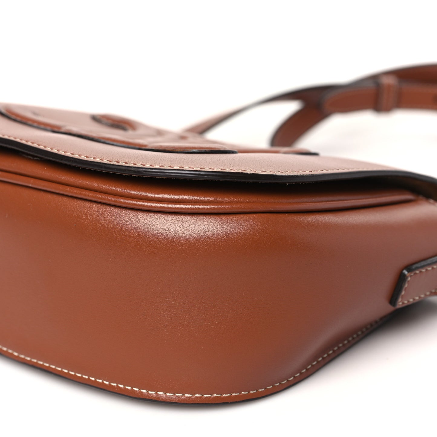 Smooth Calfskin Cuir Triomphe Folco Crossbody Bag Tan