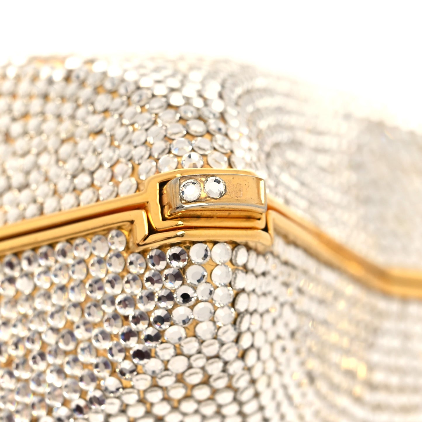 Swarovski Crystal Star Minaudiere Clutch Gold