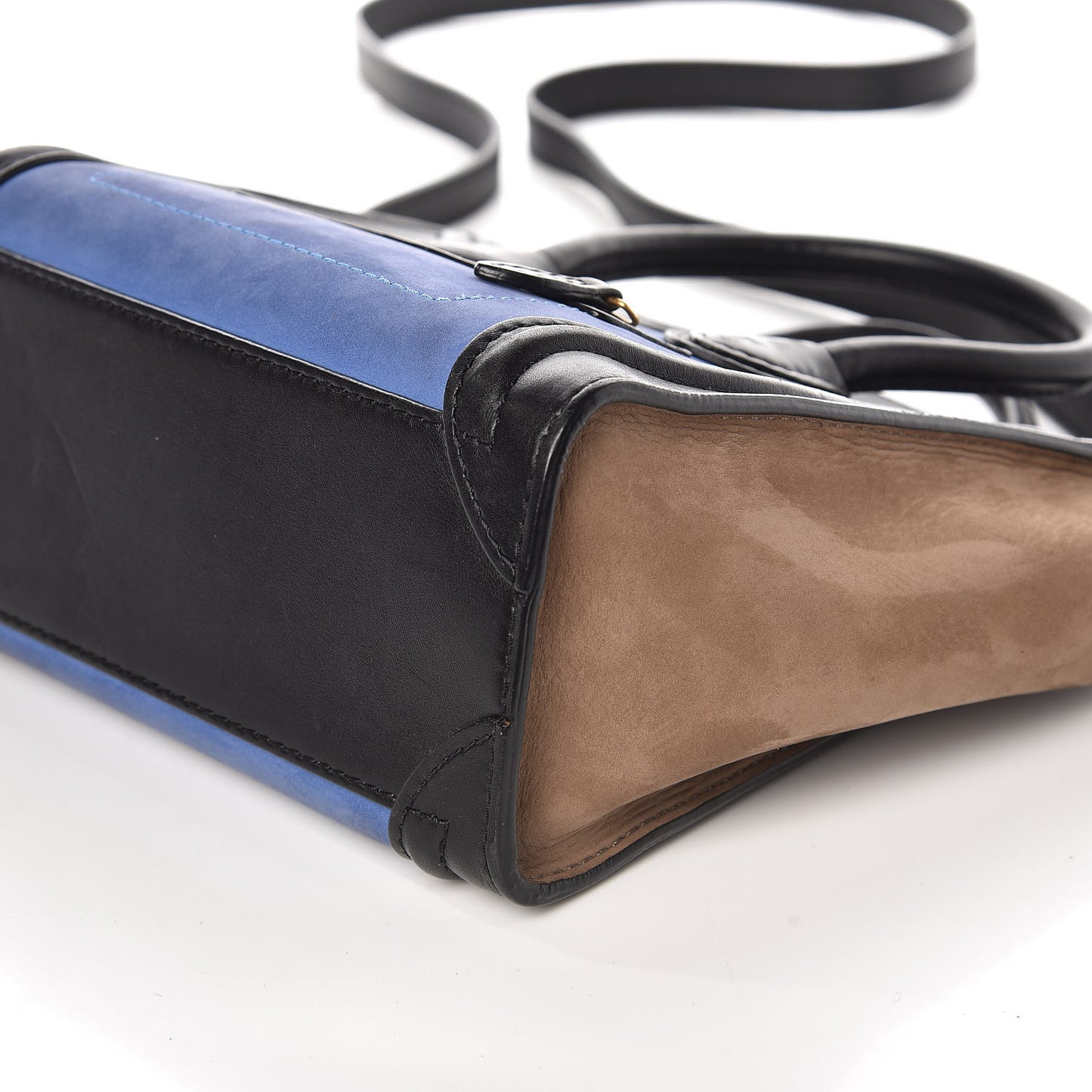 Nubuck Smooth Calfskin Nano Tri-Color Luggage Royal Blue