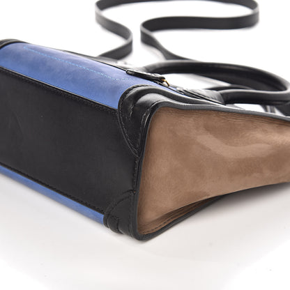 Celine Nubuck Smooth Calfskin Nano Tri-Color Luggage Royal Blue 6 of 9