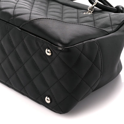 Chanel Calfskin Quilted Large Cambon Bowler Black White 10 of 10