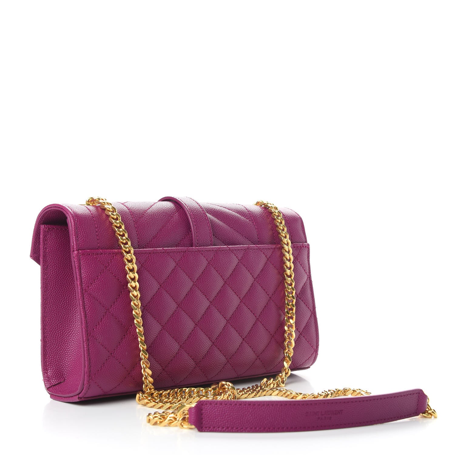 Saint Laurent Grain De Poudre Textured Mixed Matelasse Triquilt Small Monogram Satchel Dark Grape 3 of 10