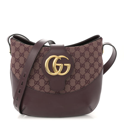 Gucci GG Monogram Calfskin Medium Arli Shoulder Bag Sahara Rubino Chardonnay 1 of 11