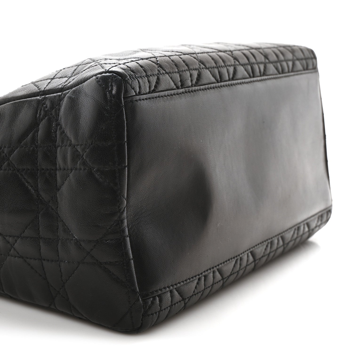 Christian Dior Lambskin Cannage Medium Lady Dior Black 9 of 10