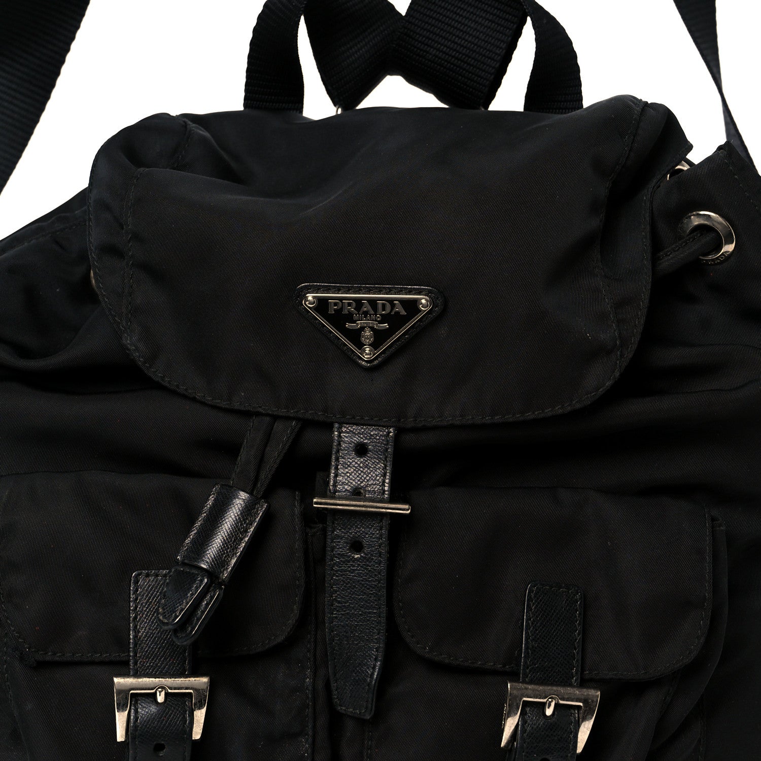 Prada Tessuto Nylon Saffiano Small Backpack Black 9 of 12