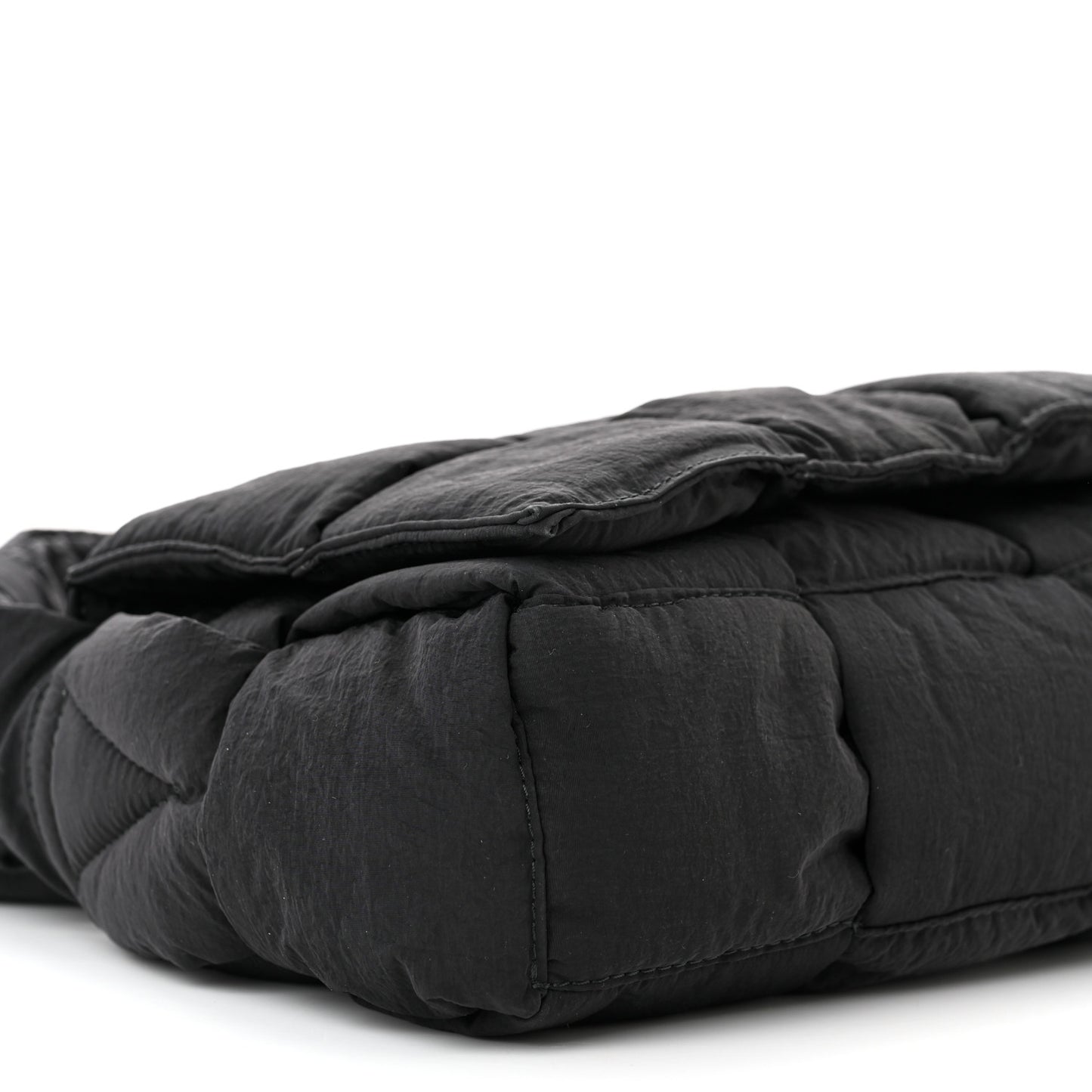 Nylon Intrecciato Padded Tech Cassette Bag Black