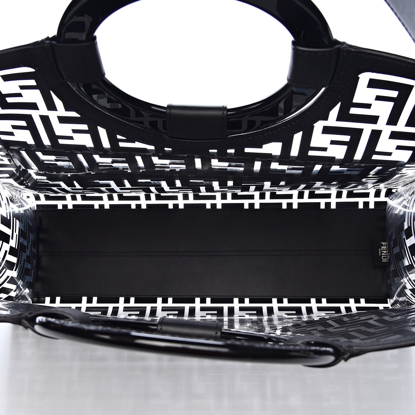 TPU FF Vitello Century Plexiglass Medium Runaway Shopper Tote Black