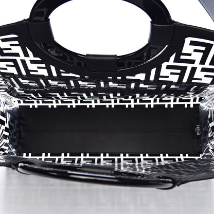 Fendi TPU FF Vitello Century Plexiglass Medium Runaway Shopper Tote Black 5 of 12
