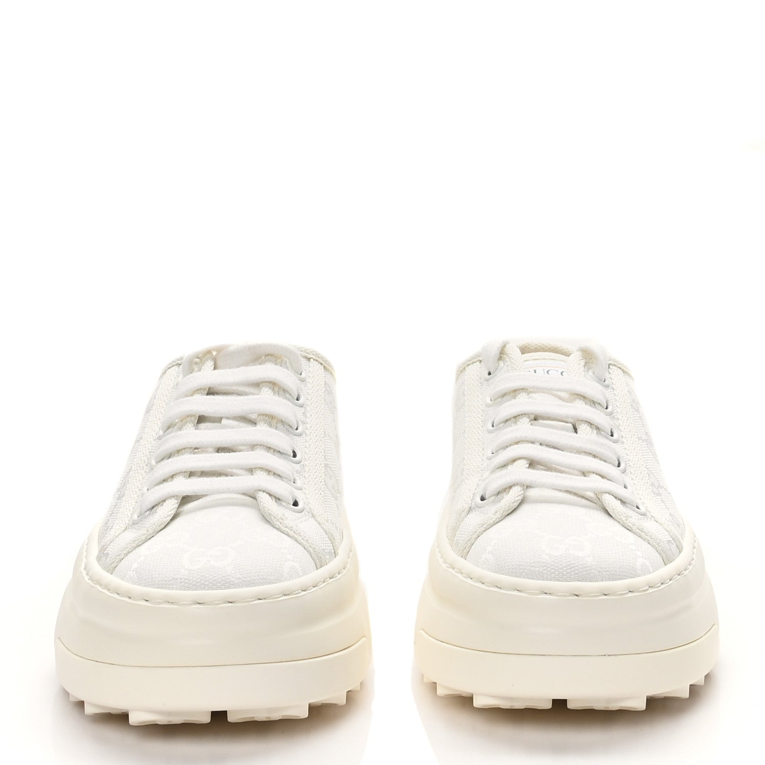 Gucci GG Monogram Womens 1977 Tennis Platform 52mm Sneakers 35 Great White Mystic White 3 of 8