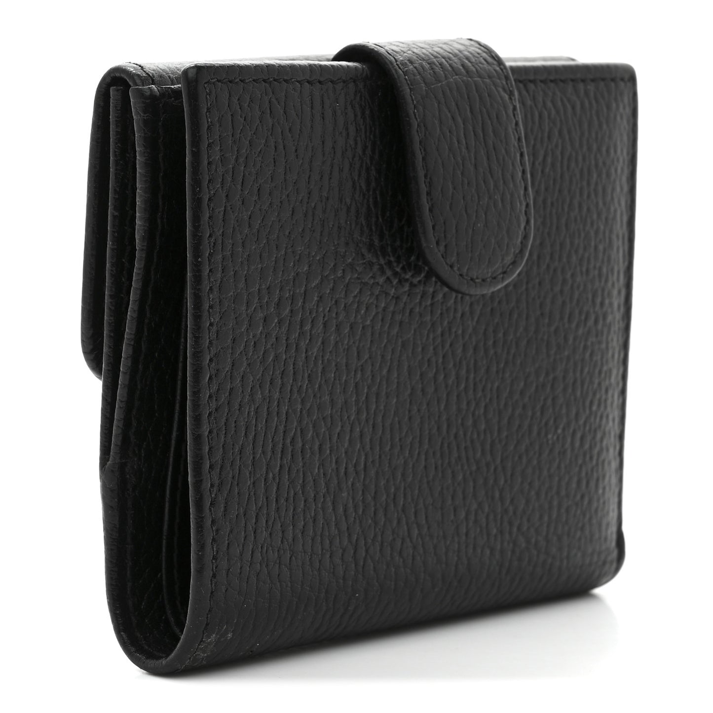 Dollar Calfskin Interlocking G French Wallet Black