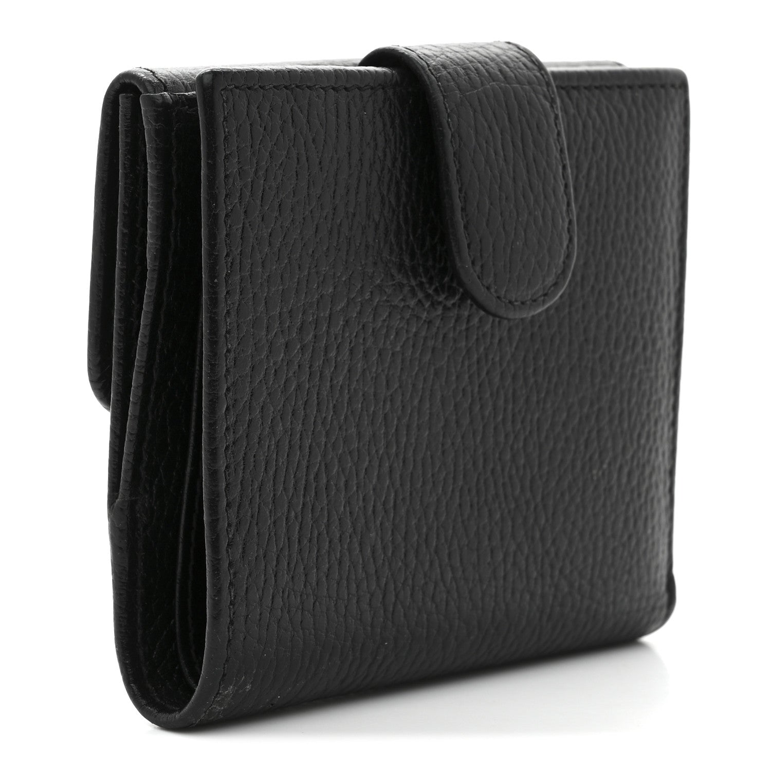 Gucci Dollar Calfskin Interlocking G French Wallet Black 3 of 7