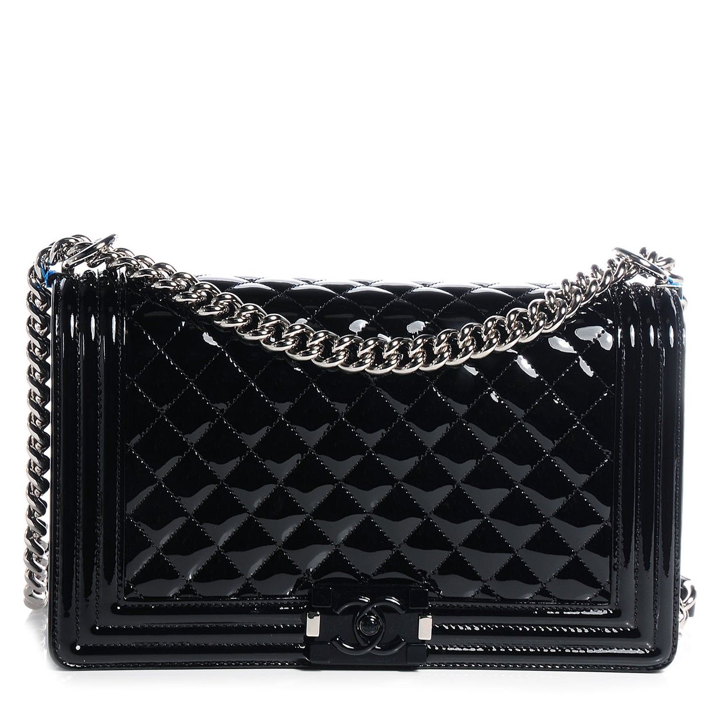 Patent Medium Boy Flap So Black