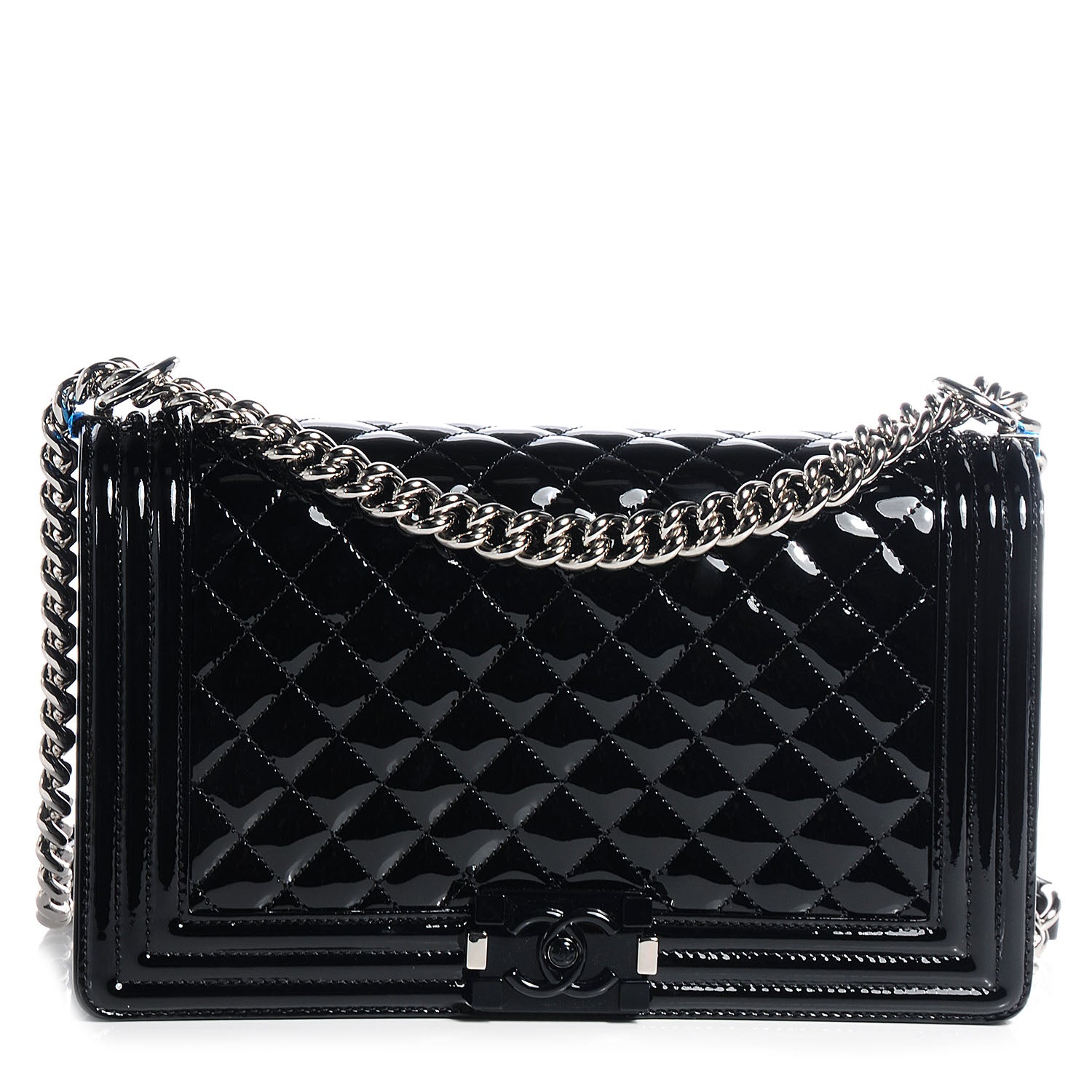 Chanel Patent Medium Boy Flap So Black 1 of 9