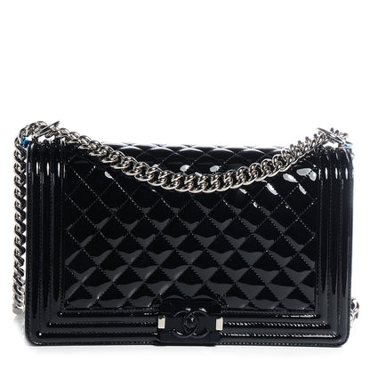 Chanel Patent Medium Boy Flap So Black 1 of 9