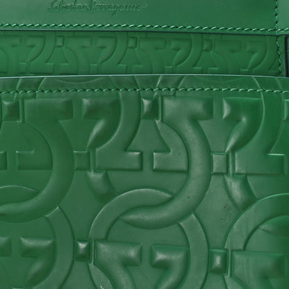 Salvatore Ferragamo Calfskin Gancini Embossed Brooklyn Crossbody Bag Green 10 of 10