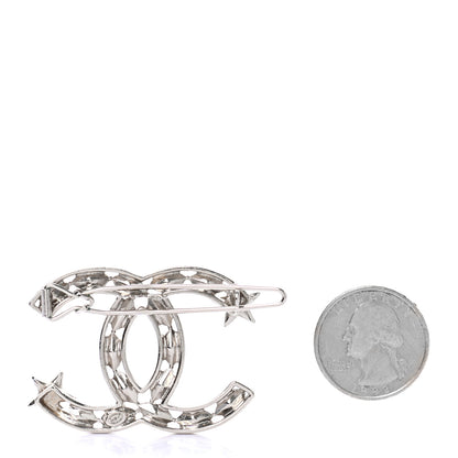 Chanel Crystal Starfall CC Hair Clip Silver 2 of 4