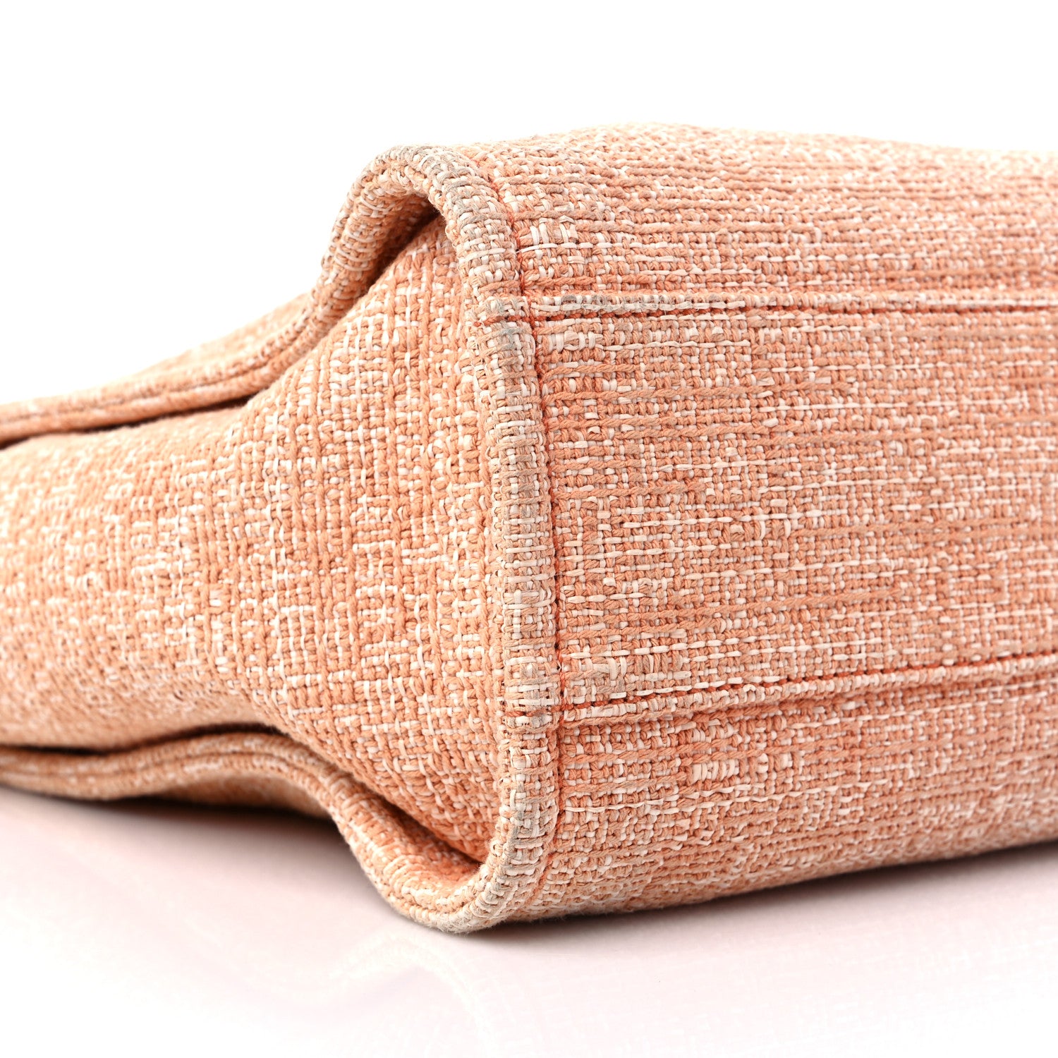 Chanel Lurex Boucle Small Deauville Tote Light Orange 8 of 11