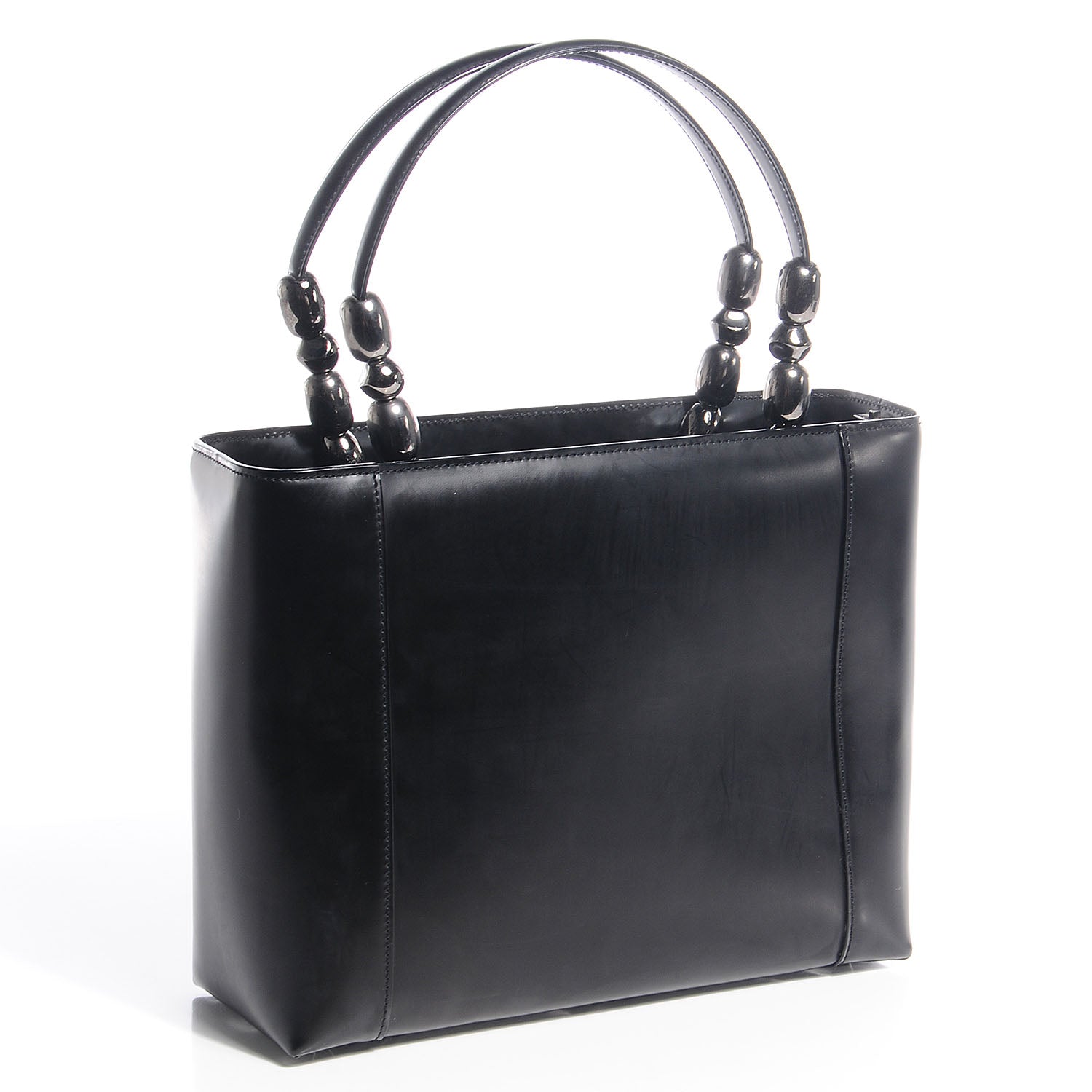 Christian Dior Patent Chrome Beaded Malice Tote Black 3 of 10