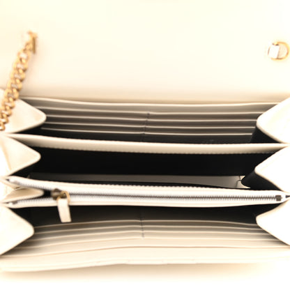 Gucci Calfskin Matelasse GG Marmont Chain Wallet Mystic White 5 of 10